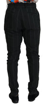 Black Striped Men Trousers Cotton Pants Dolce & Gabbana