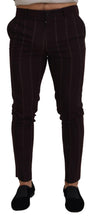 Brown Striped Men Trousers Cotton Pants Dolce & Gabbana