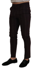 Brown Striped Men Trousers Cotton Pants Dolce & Gabbana