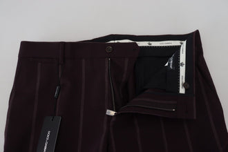 Brown Striped Men Trousers Cotton Pants Dolce & Gabbana