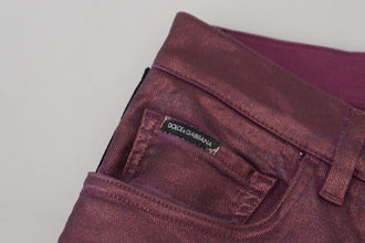Magenta Cotton Men Casual Harness Denim Jeans Dolce & Gabbana