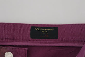 Magenta Cotton Men Casual Harness Denim Jeans Dolce & Gabbana