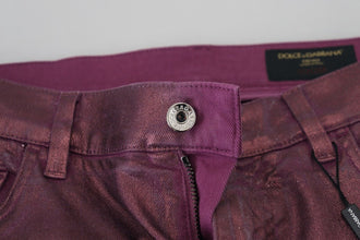 Magenta Cotton Men Casual Harness Denim Jeans Dolce & Gabbana