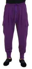Purple Cotton Cargo Sweatpants Jogging Pants Dolce & Gabbana