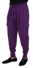 Purple Cotton Cargo Sweatpants Jogging Pants Dolce & Gabbana