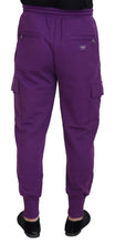 Purple Cotton Cargo Sweatpants Jogging Pants Dolce & Gabbana