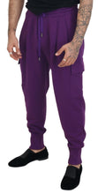 Purple Cotton Cargo Sweatpants Jogging Pants Dolce & Gabbana