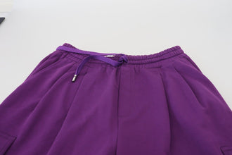 Purple Cotton Cargo Sweatpants Jogging Pants Dolce & Gabbana