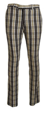 Multicolor Checkered Cotton Straight Fit Men Pants BENCIVENGA