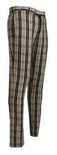 Multicolor Checkered Cotton Straight Fit Men Pants BENCIVENGA