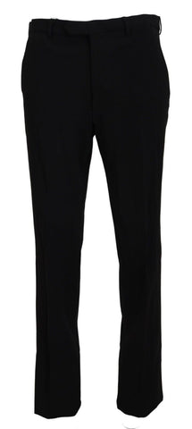 Black Straight Fit Men Formal Trousers Pants BENCIVENGA