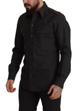 Dark Green Cotton Slim Fit Casual Men Shirt Dolce & Gabbana