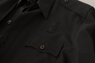 Dark Green Cotton Slim Fit Casual Men Shirt Dolce & Gabbana