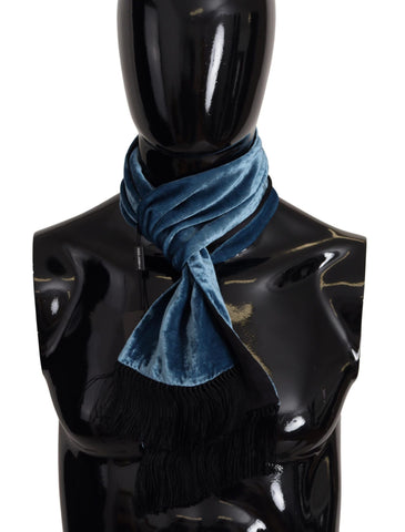 Blue Velvet Solid Neck Warmer Men's Shawl Scarf Dolce & Gabbana