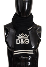Black White Cotton DG Printed Cashmere Shawl Scarf Dolce & Gabbana