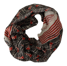 Black Red Linen Sailboat Stripe Print Shawl Scarf Dolce & Gabbana