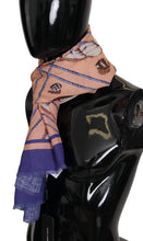 Blue Linen Seashell Pattern Mens Wrap Shawl Scarf Dolce & Gabbana