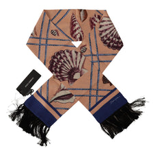 Multicolor Seashell Patterned DG Logo Shawl Fringe Silk Scarf Dolce & Gabbana