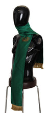 Green Crown Embroidered Shawl Fringe Blend Silk Dolce & Gabbana