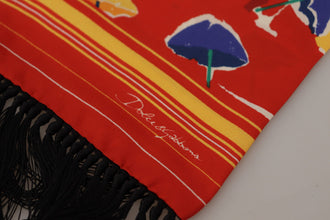 Multicolor DG Umbrellas Print Shawl Fringe Scarf Dolce & Gabbana