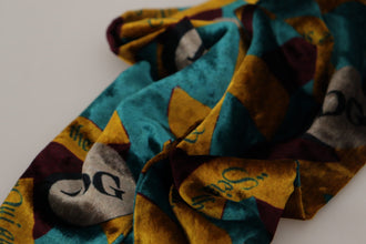 Multicolor DG Logo Print Shawl Wrap Fringe Scarf Dolce & Gabbana