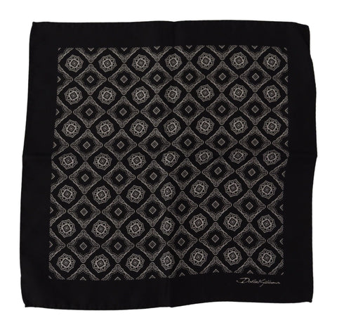 Black Geometric Patterned Square Handkerchief Scarf Dolce & Gabbana