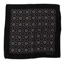 Black Geometric Patterned Square Handkerchief Scarf Dolce & Gabbana