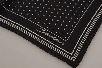 Black Polka Dots DG Logo Square Handkerchief Dolce & Gabbana