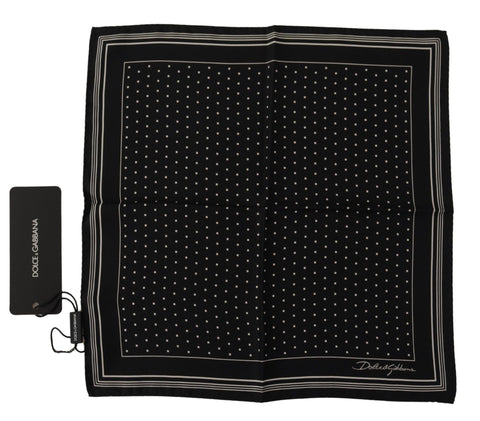 Black Polka Dots DG Logo Square Handkerchief Dolce & Gabbana