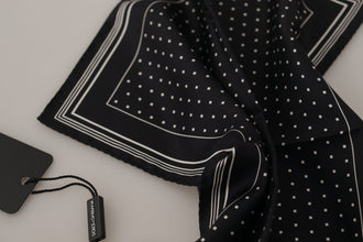 Black Polka Dots DG Logo Square Handkerchief Dolce & Gabbana