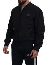 Black Nylon Logo Bomber Zipper Jacket Dolce & Gabbana
