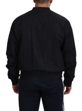Black Nylon Logo Bomber Zipper Jacket Dolce & Gabbana