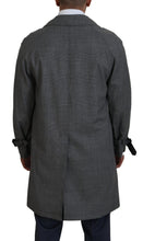 Gray Wool Plaid Long Trench Coat Jacket Trench Coat Jacket Dolce & Gabbana