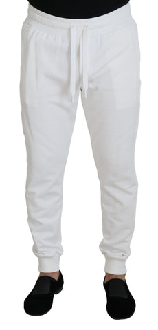 White Sport Logo Cotton Sweatpants Trousers Pants Dolce & Gabbana
