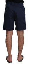 Blue Chinos Cotton Stretch Casual Shorts Dolce & Gabbana