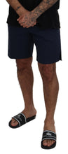 Blue Chinos Cotton Stretch Casual Shorts Dolce & Gabbana