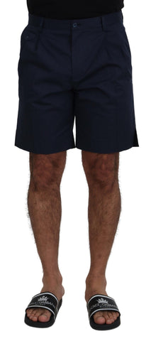 Blue Chinos Cotton Stretch Casual Shorts Dolce & Gabbana