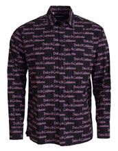 Black Purple Logo Slim Dress Formal Shirt Dolce & Gabbana