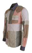 Multicolor Cotton Patchwork Slim Shirt Dolce & Gabbana