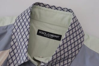 Multicolor Cotton Patchwork Slim Shirt Dolce & Gabbana