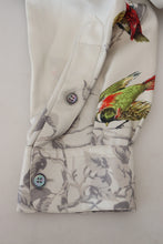 White Bird Print Silk Satin Casual Shirt Dolce & Gabbana