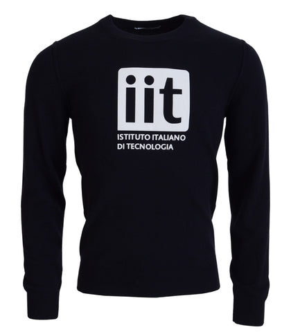 Blue Cashmere iit Print Pullover Sweater Dolce & Gabbana