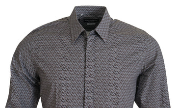 Gray Brown GOLD Slim Fit Dress Formal Shirt Dolce & Gabbana