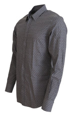 Dolce & Gabbana Gray Brown GOLD Slim Fit Dress Formal Shirt