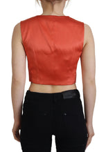 Orange Sleeveless Waistcoat Cropped Vest Top Dolce & Gabbana