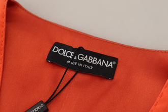 Orange Sleeveless Waistcoat Cropped Vest Top Dolce & Gabbana