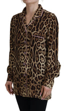 Brown Leopard Print Long Sleeves Blouse Top Dolce & Gabbana