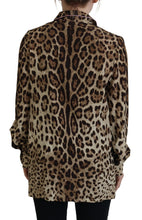 Brown Leopard Print Long Sleeves Blouse Top Dolce & Gabbana