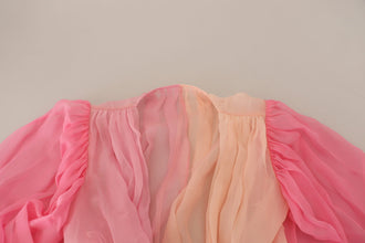 Pink Silk Wrap Long Sleeves Blouse Top Dolce & Gabbana