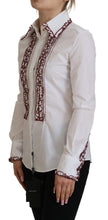 White Lace Long Sleeves Ruffle Collar Top Dolce & Gabbana
